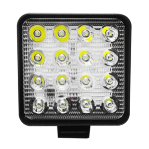 faro de trabajo cuadrado base delgada 16 luz led 48w 12/36v blanco prunuz