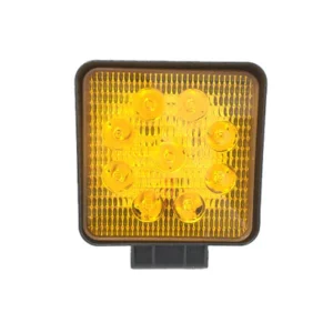 faro de trabajo cuadrado 09 led (jr 06) 12 36v 27w luz amarilla