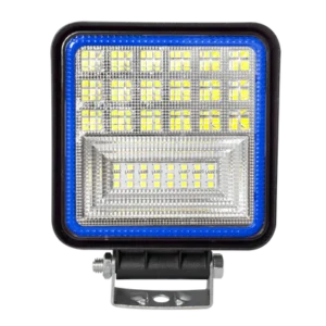 faro de trabajo cuadrado 42 led 45w multivoltaje luz blanca contorno azul
