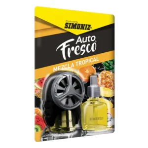 ambientador para vehículo air tech con repuesto mezcla tropical 10ml simoniz