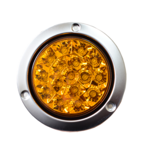 faro posterior redondo 16 led 10 30v cromado Ámbar