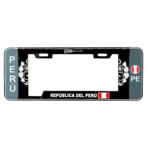 porta placa para vehículos plástico modelo escudo perú