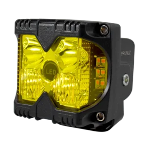 faro de trabajo cuadrado luz led 40w contorno amarillo prunuz