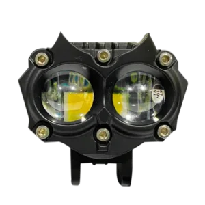 faro de trabajo buho negro con estrobo 2 lupas luz led 40w amarillo y blanco