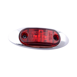 faro lateral ovalado cromado led 12/24v rojo